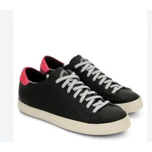 P448 Mens John Round Toe Lace Up Low Top Comfortable Sneakers Black Size 43 NIB